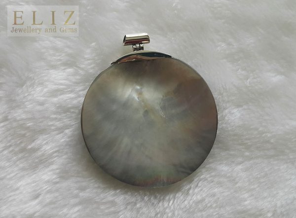 Eliz 925 Sterling Silver Huge Pendant Natural Energy Ocean Shell 3 inches Exclusive Gift