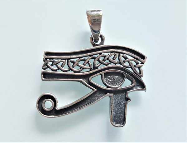 Eliz STERLING SILVER 925 Eye of Horus Pendant Ancient Egyptian Sacred Symbols Talisman Amulet