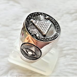 Eliz 925 Sterling Silver Ring ANNUIT COEPTIS Mason Symbol Illuminati Masonic Symbols Novus Ordo Seclorum Pyramid Talisman Amulet