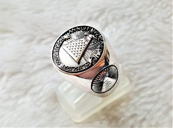 Eliz 925 Sterling Silver Ring ANNUIT COEPTIS Mason Symbol Illuminati Masonic Symbols Novus Ordo Seclorum Pyramid Talisman Amulet
