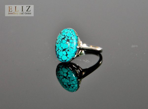 925 Sterling Silver Turquoise Ring Size 7