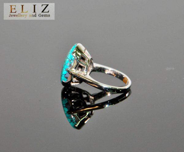 925 Sterling Silver Turquoise Ring Size 7