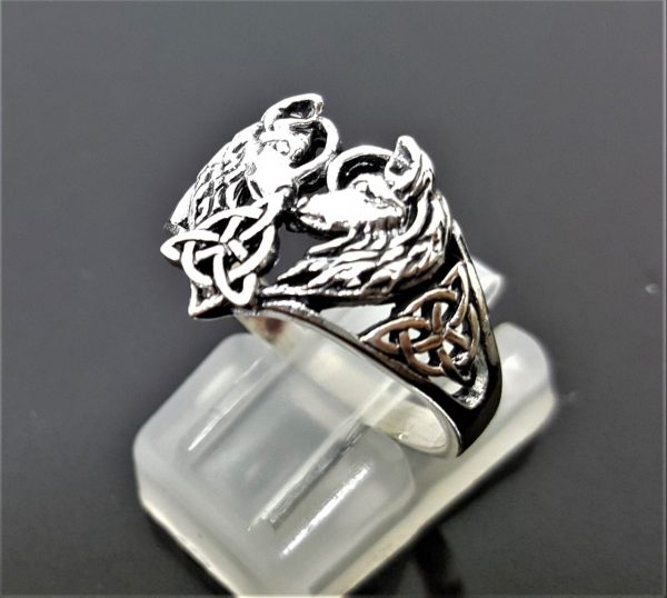 Heart Shaped Wolves 925 Sterling Silver