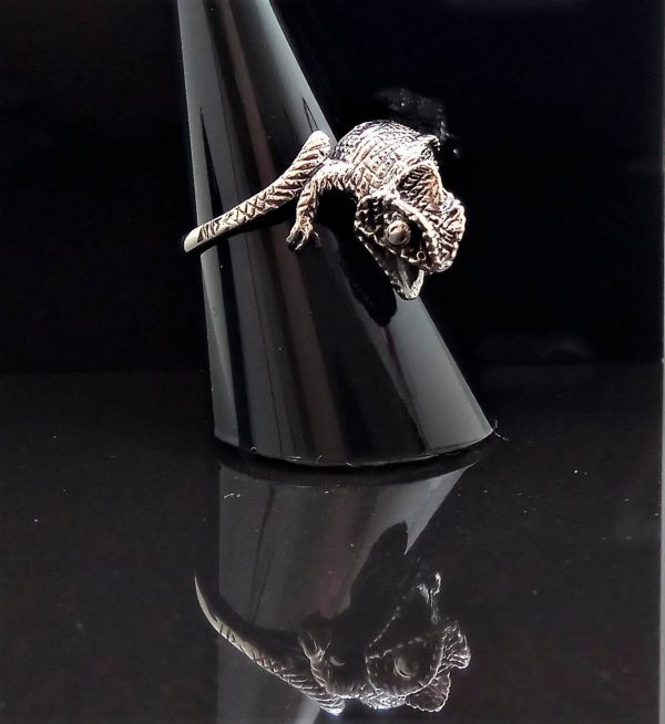 Chameleon Ring STERLING SILVER 925 Lizard Reptile Animal Exclusive Design Cute Gift