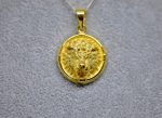Lion 925 STERLING SILVER Pendant LION Head Royal Leo King Exclusive Gift Talisman Amulet Symbol of Power With 22K Gold Plating