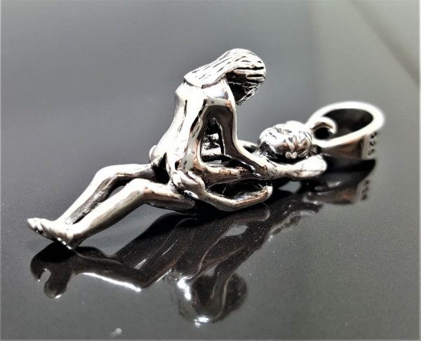 STERLING SILVER 925 Erotic Pendant Kama Sutra Pose SEX Love Man Woman Sexy Jewelry Sex Toy