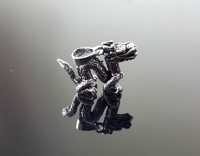 Eliz Solid Sterling Silver 925 Pendant Dragon Ancient Chinese Dragon ...