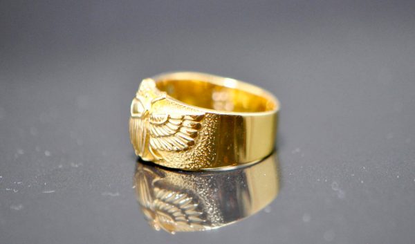 SCARAB 925 STERLING SILVER Ring Egyptian God Khepri Sacred Symbol Exclusive Gift Talisman Amulet 22K Gold Plated