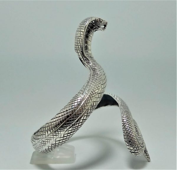 Cobra Snake STERLING SILVER 925 Bracelet Cuff Cleopatra Jewelry Arm Bracelet Talisman Amulet Good Luck Heavy 48 grams Adjustable