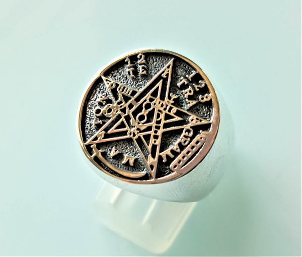Pentagram Ring 925 Sterling Silver Tetragrammaton Pentagram Solomon Seal Sacred Symbols Talisman Protective Amulet Exclusive Gift
