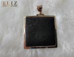 Sterling Silver 925 ENERGY CRYSTAL Natural Volcanic Lava Stone Pendant Square Shape Mother Earth Essential Oil Diffuser