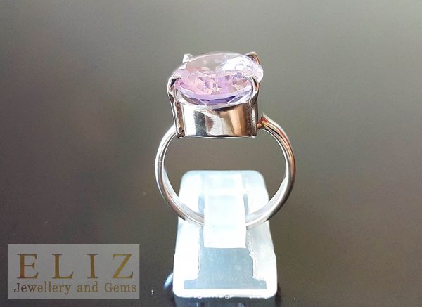 Genuine Brazilian AMETHYST Sterling Silver Ring Handmade Exclusive Gemstone Size 8