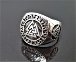 925 Sterling Silver Valknut Ring Sacred Runes Viking Norse Interlocked Triangles Spiritual Talisman Amulet