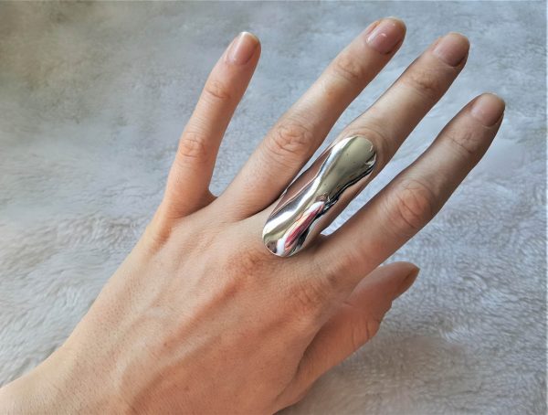 STERLING SILVER 925 Knuckle Ring Full Finger Gothic Biker Rocker Exclusive Gift