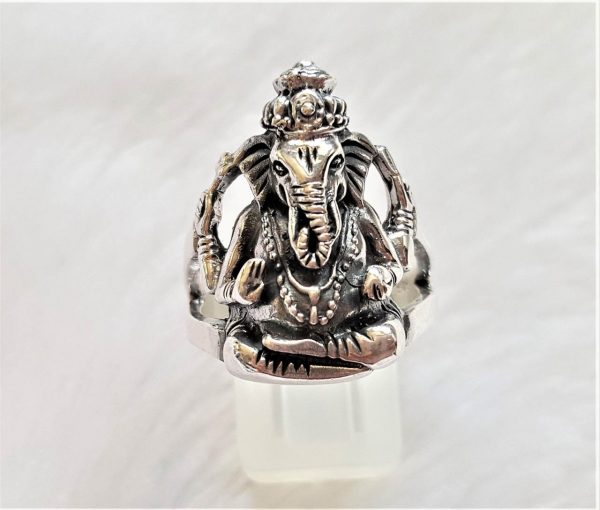 LORD GANESHA Biker Ring sterling silver elephant Hindu OM Fortune Tali –  Jack's Club