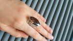 Sterling Silver 925 Large Smoky Quartz Marquise Ring SIZE 7