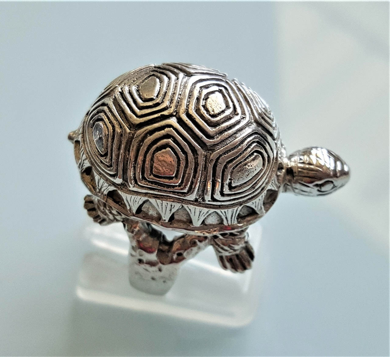STERLING SILVER 925 Turtle Ring Sea Turtle Ocean Animal Good Luck Gift Totem  Animal Talisman Amulet Heavy 16 grams - ELIZ Jewelry and Gems