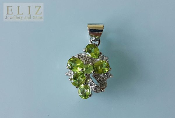 Genuine Peridot Sterling Silver Pendant Natural Gemstone Precious Gem Bouquet Amazing Gift
