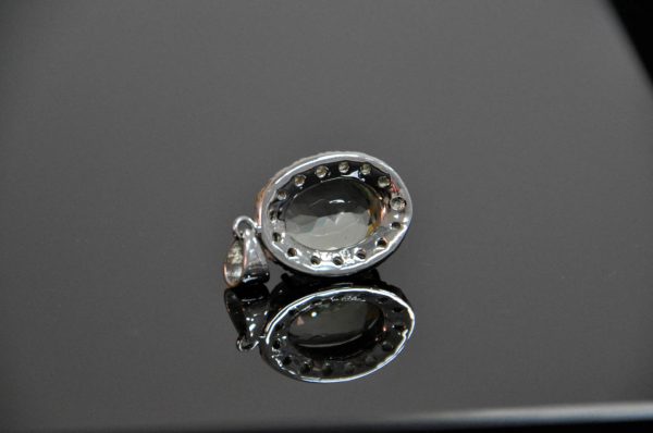 Eliz Sterling Silver 925 Genuine Brazilian Prasiolite & Preciuos Peridot Pendant Exclusive Highest Quality Gemstones Talisman