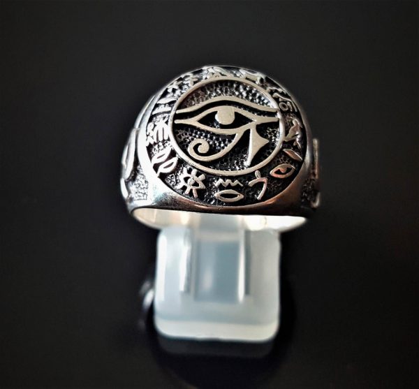 Eye of Horus Ring 925 STERLING SILVER Ancient Egyptian Symbol of Life Ankh Sacred Symbols