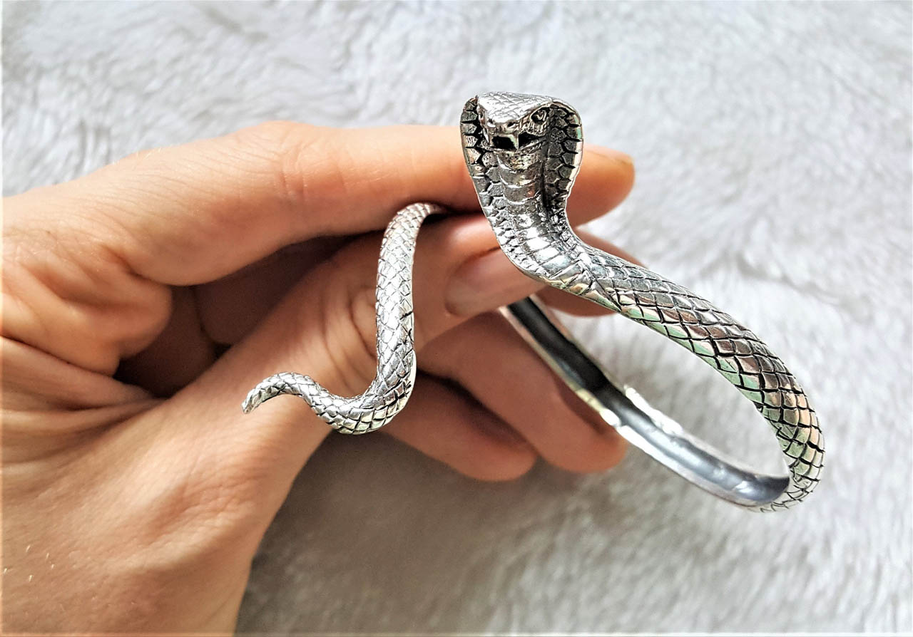 925 Silver Snake Bracelet, Serpent Bracelet For Her