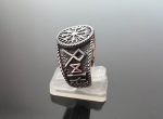 Eliz 925 Sterling Silver Ring Vegvisir Runic Compass Runes Aegishjalmur Vegvisir Pagan Celtic Knot Talisman Amulet Norse Viking