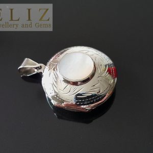 925 Sterling Silver Mother of Pearl Abalone Locket Pendant Talisman Amulet Memorial Picture Gift