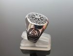 925. Sterling Silver Ring Valknut Helm of Awe Triangles Pagan Viking Sacred Symbols Talisman Amulet