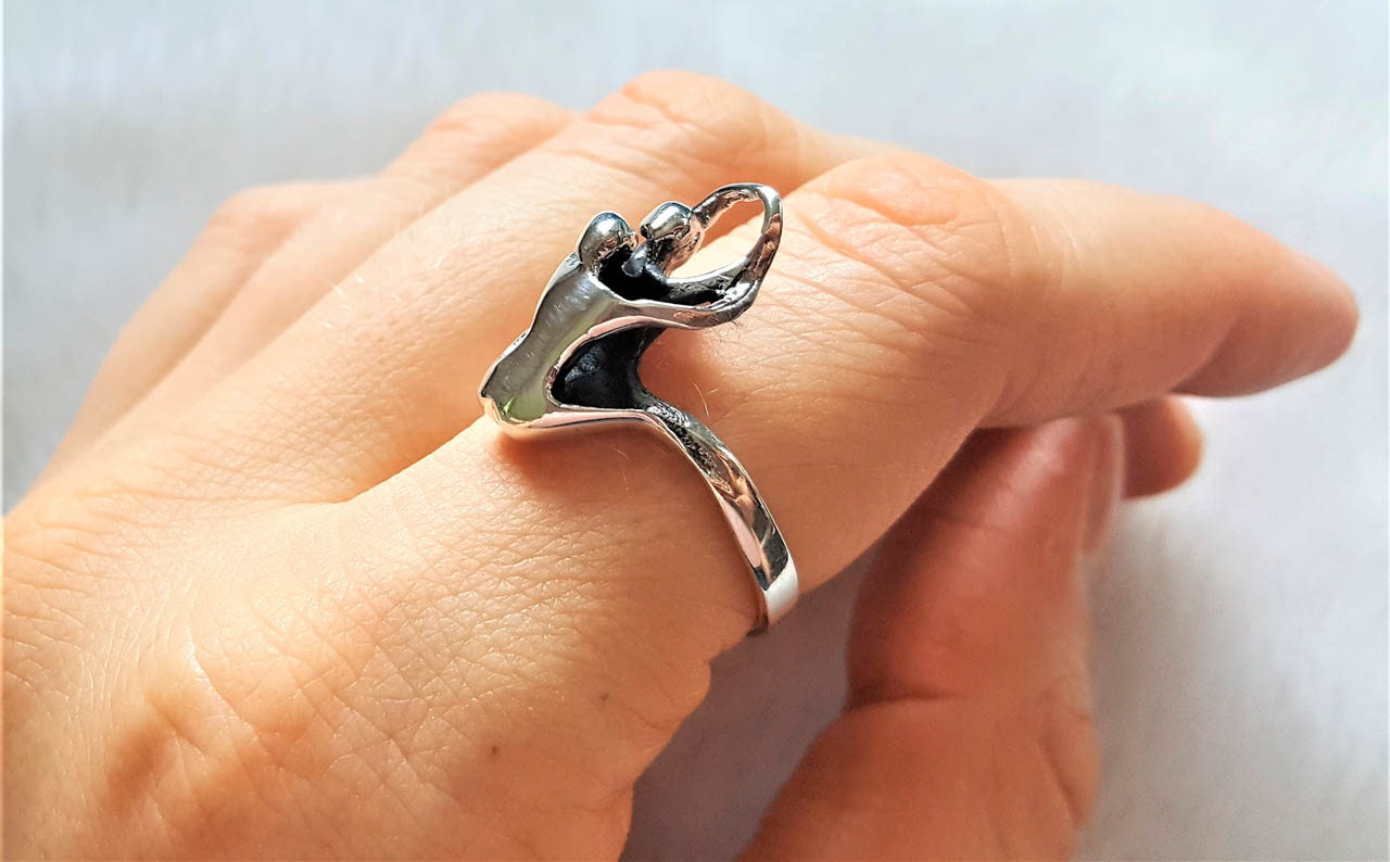 Eliz STERLING SILVER 925 Doggy Style Erotic Ring Kama Sutra Sexy Ring SEX L...