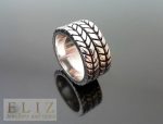 Radial Tire 925 Sterling Silver Ring 10' 10.5' 11.5 13'