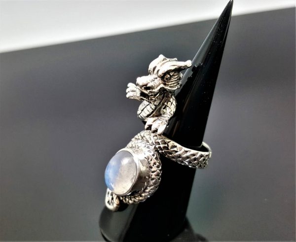 TIGER EYE 925 Sterling Silver Chinese Dragon Natural TIGER EYE Gemstone Exclusive design Anceint Sacred Symbol Good Luck Talisman Amulet