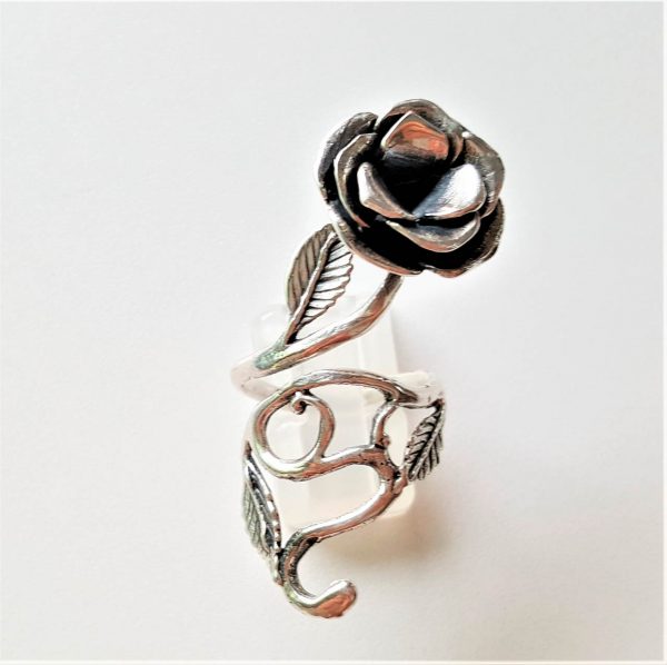 Eliz STERLING SILVER 925 Rose Flower Ring Floral Exclusive Design Ring