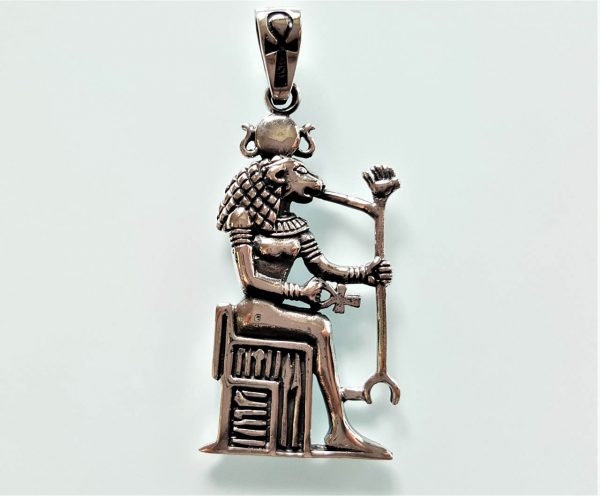 Sekhmet Pendant 925 Sterling Silver Lioness God of Egypt Warrior Goddess Lion Protector of the Pharaohs Egyptian Ankh Sacred Symbol Talisman