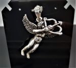 Sterling Silver 925 Cherub Cupid Angel Wings Love Arrow 3D Cherubim Pendant Talisman Exclusive Gift Charm ELIZ