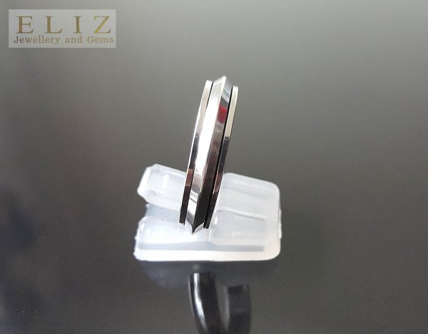 Eliz 925 Sterling Silver Knife Edge Spinner Ring Anti Stress Fidget Meditation Kinetic Unisex Gift