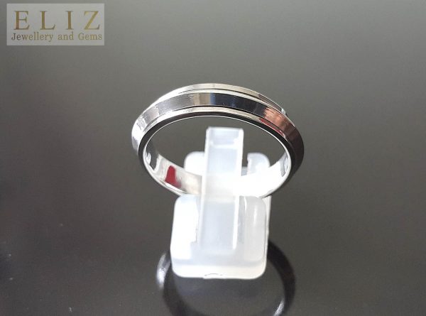 Eliz 925 Sterling Silver Knife Edge Spinner Ring Anti Stress Fidget Meditation Kinetic Unisex Gift