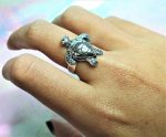 STERLING SILVER 925 Turtle Ring Sea Turtle Ocean Animal Good Luck Gift Totem Animal Talisman Amulet