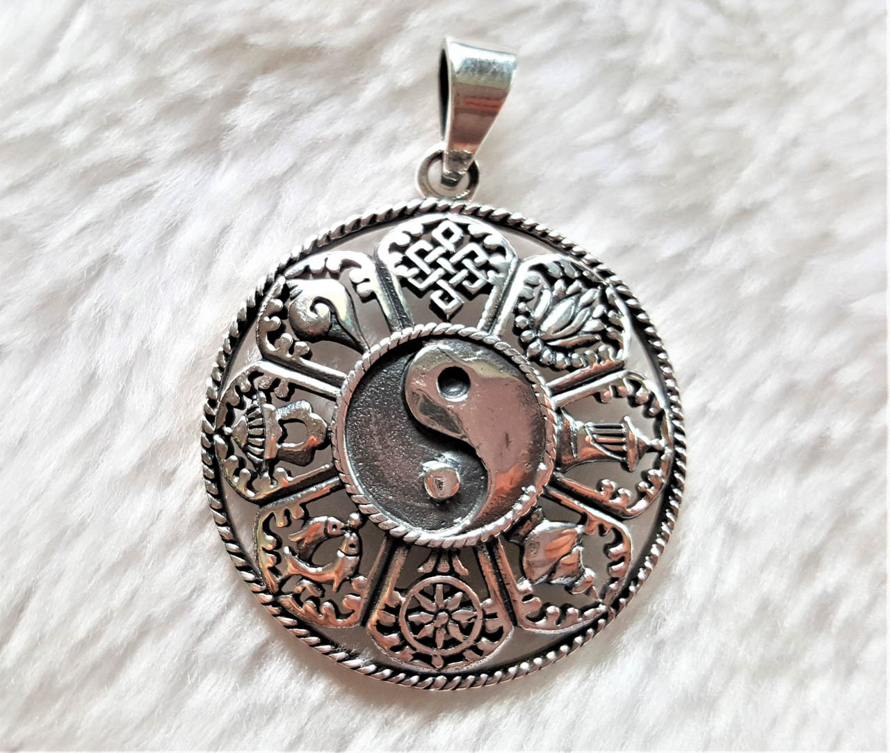 Genuine sterling silver pendant solid hallmarked 925 Yin Yang 