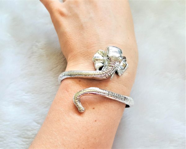 Elephant Bangle STERLING SILVER 925 Bracelet Adjustable Size 30.5 grams
