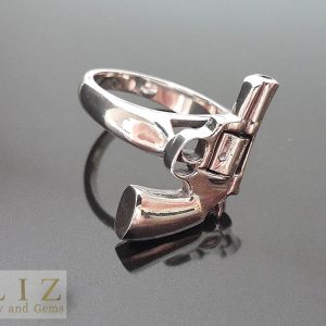 Silver Revolver Gun Ring