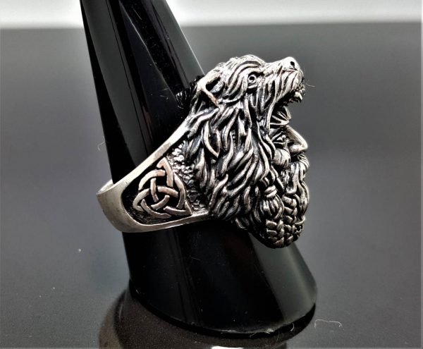 STERLING SILVER 925 Berserker Ring Viking Norse Warrior Viking Bear Nordic Scandinavian Odin's Talisman Amulet