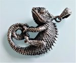 STERLING SILVER 925 Chameleon Exclusive Design Lizard Reptile Animal Pendant