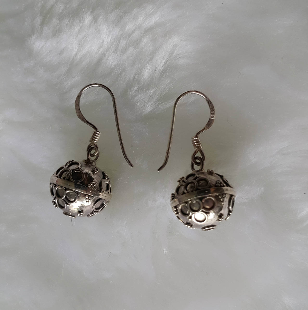 Sterling Silver 925 Angel Sound Ball BELL Earrings - ELIZ Jewelry and Gems