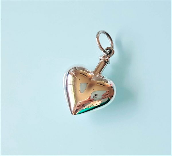 Heart Perfume Bottle Sterling Silver 925 Pendant Locket Water Tight Perfume/Essential Oil 3D Heart Locket/Pendant