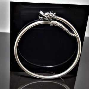 Ouroboros Bracelet STERLING SILVER 925 Dragon eating Tail Ancient Symbol Talisman Amulet Good Luck
