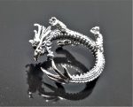 925 Sterling Silver Ring Ouroboros Dragon Eating Tail Circle of Life Handmade Sacred Symbols Talisman