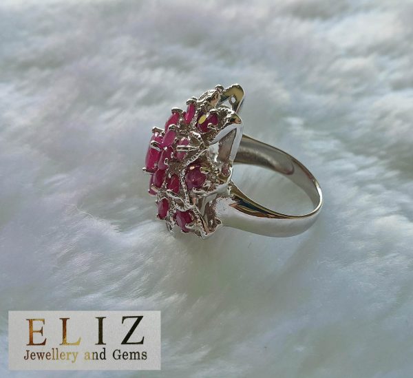 Eliz Genuine Untreated Precious RUBY Natural Gemstone Sterling Silver 925 Ring EXCLUSIVE Design