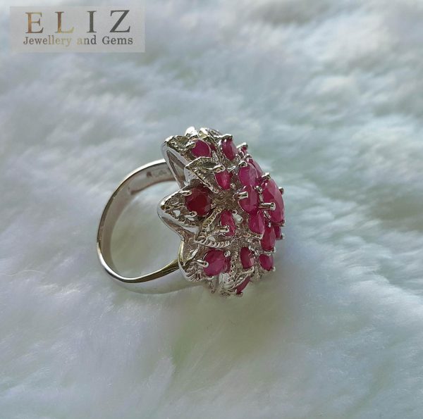 Eliz Genuine Untreated Precious RUBY Natural Gemstone Sterling Silver 925 Ring EXCLUSIVE Design