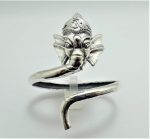 925 Sterling Silver Elephant Bracelet Great Ganesha Blessing Lord of Success Wealth Wisdom Ohm Aum Talisman Amulet Good Luck Ohm Symbol
