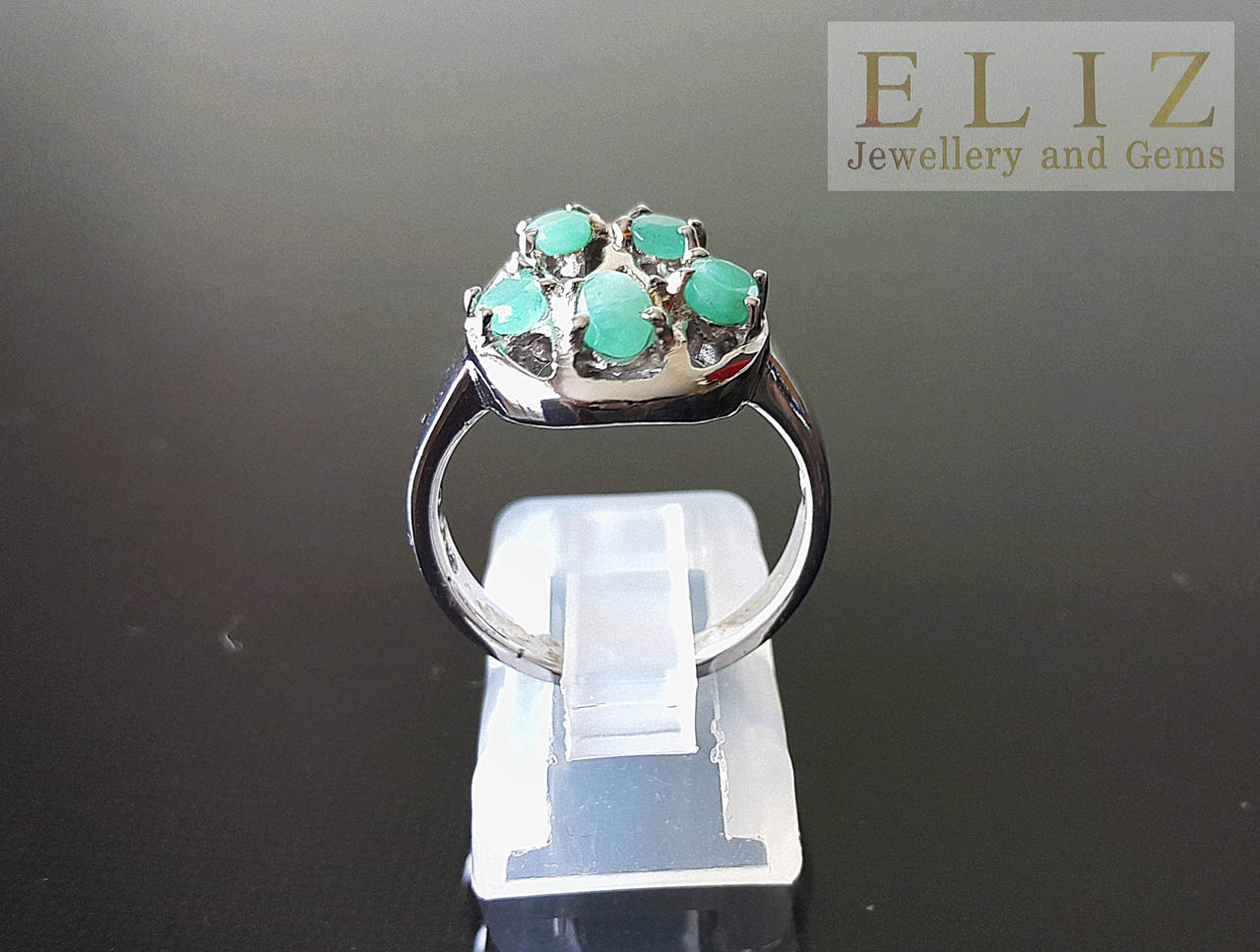 Genuine Precious EMERALD Sterling Silver Ring - ELIZ Jewelry and Gems